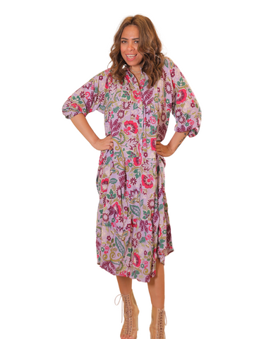 Cleo Printed Long Sleeves Summer Dress