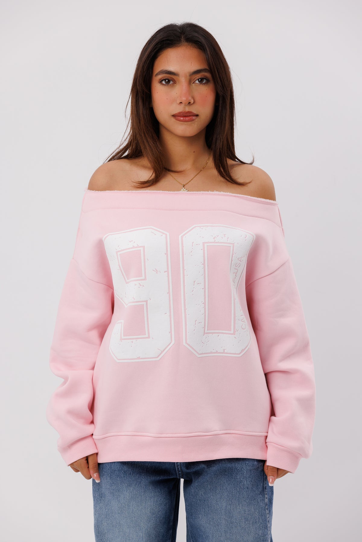 Off-Shoulder  Sweatshirt