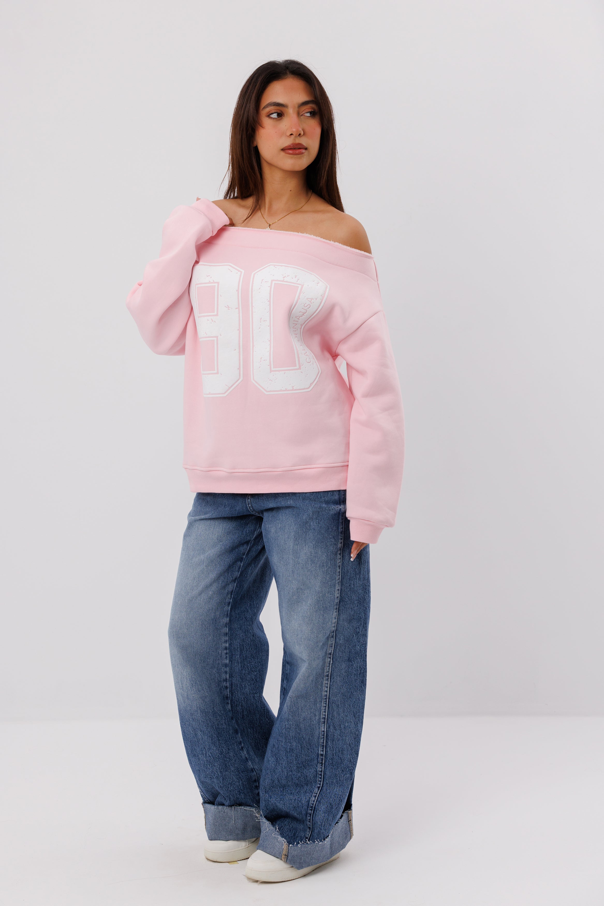 Off-Shoulder  Sweatshirt