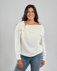 Ruffled Off-Shoulder Pullover