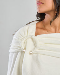 Ruffled Off-Shoulder Pullover