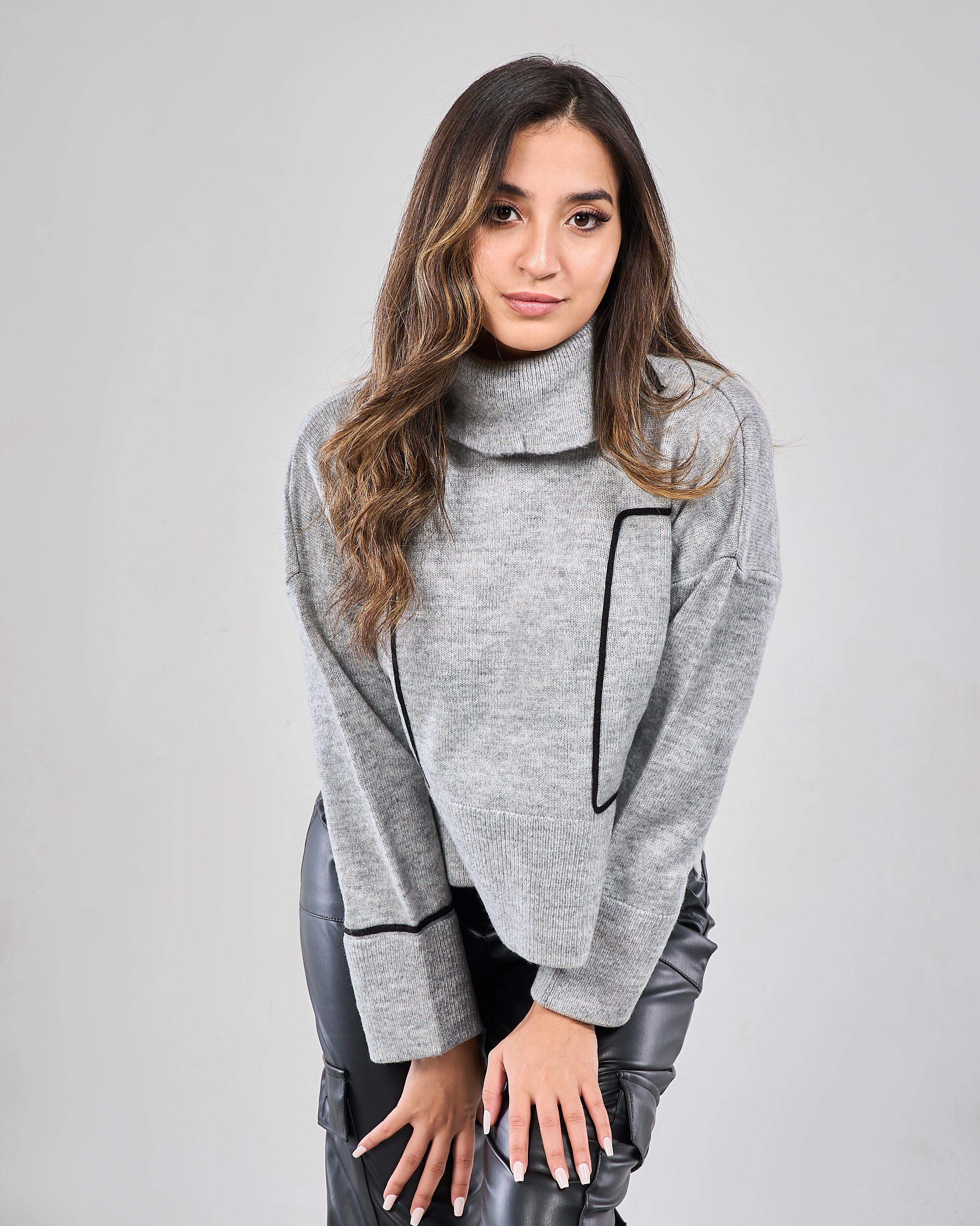 Structured Turtleneck Pullover