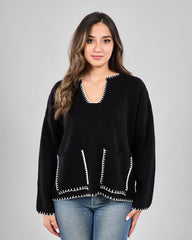 Cleo Embroidered Pullover