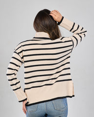 Thin Striped High Neck Pullover