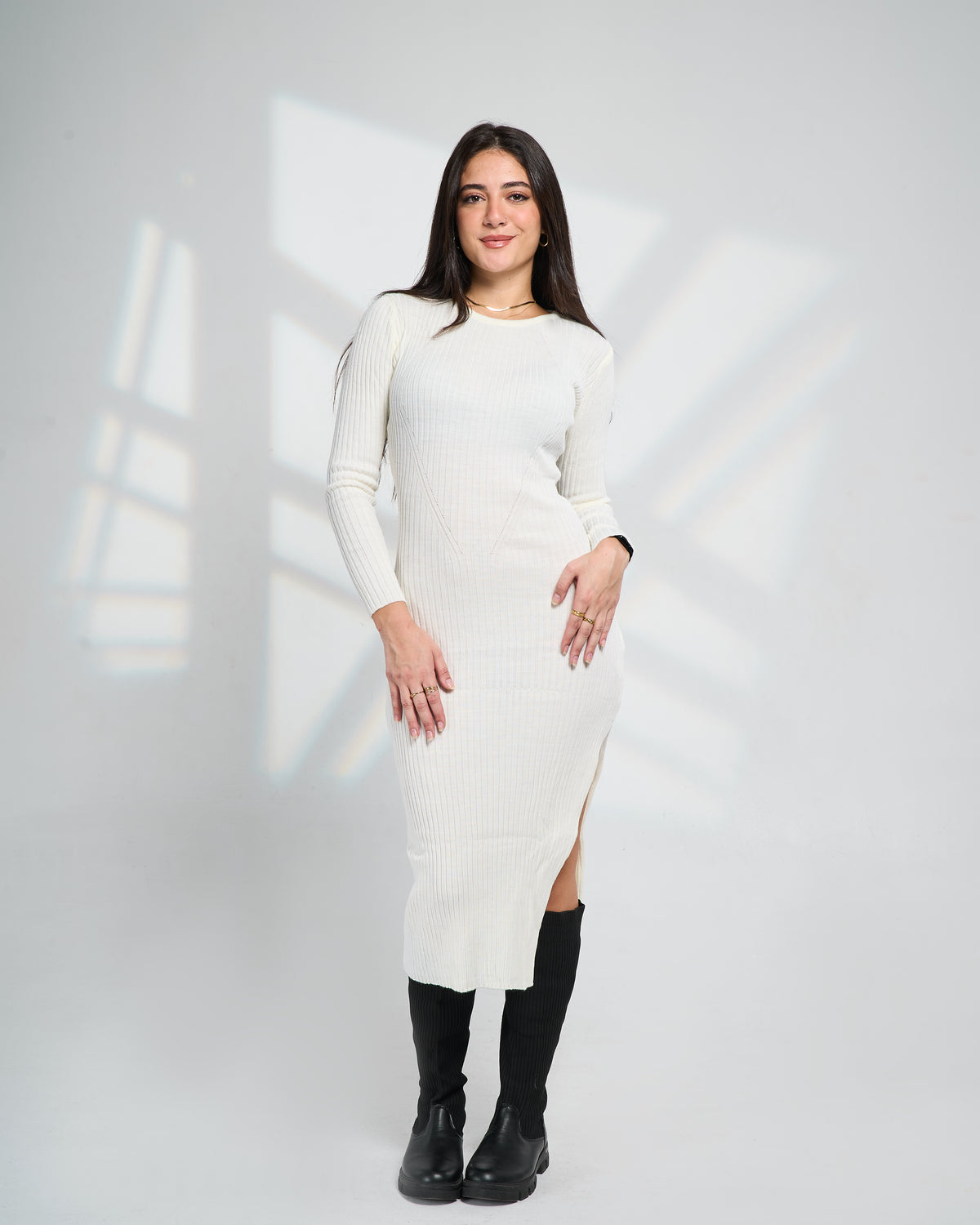 Slim Rounded Neck Dress