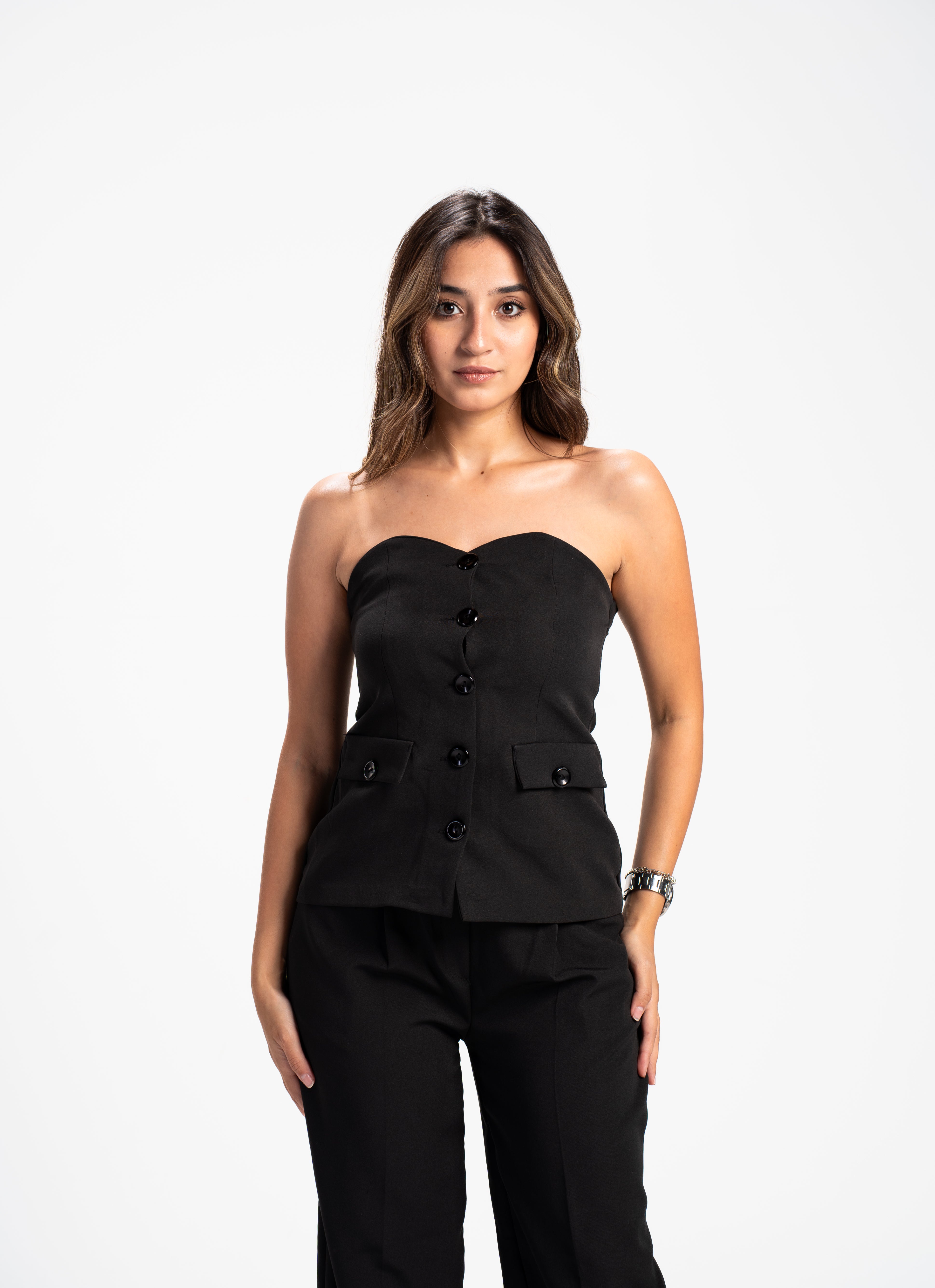 Cleo Sleeveless Black Top