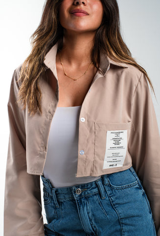 Cleo Beige Cropped Shirt