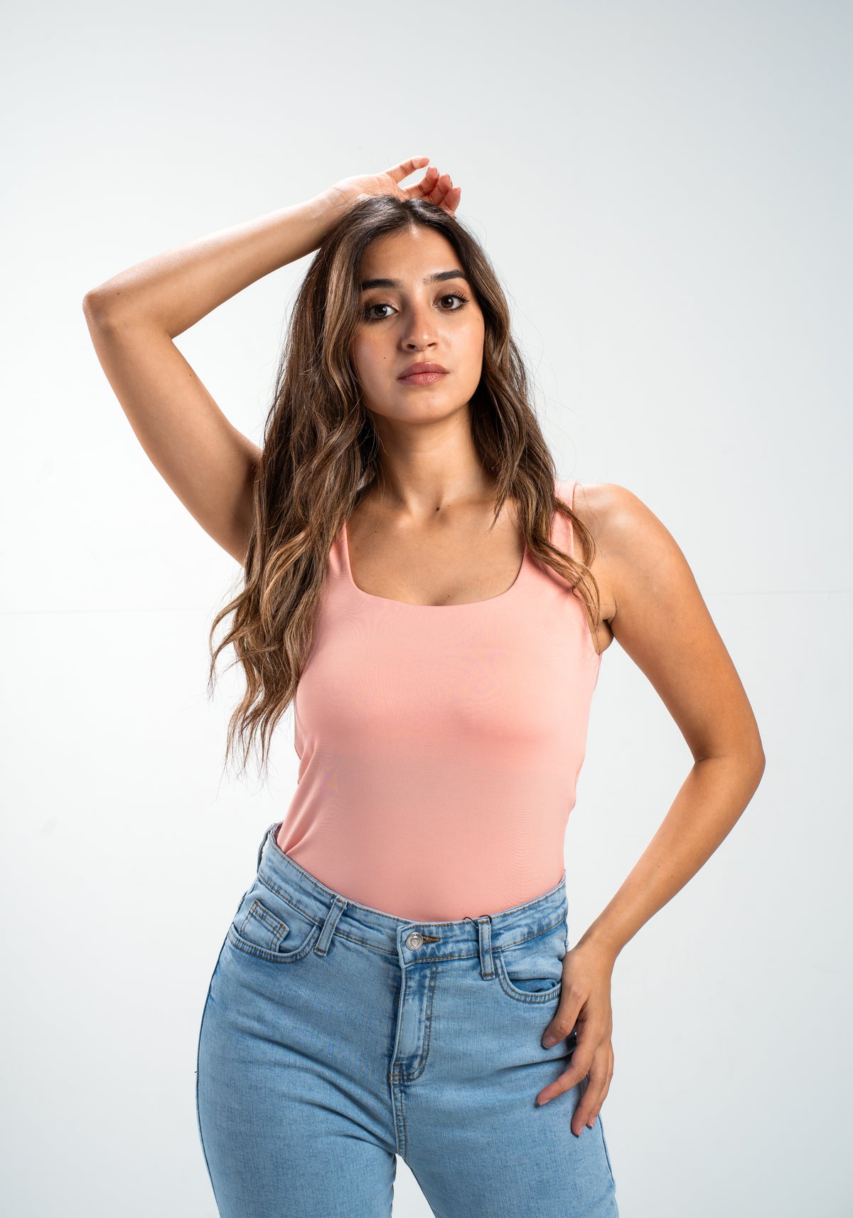 cleo pink square basic top