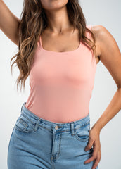 cleo pink square basic top