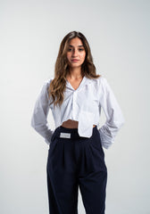 Cleo White Cropped Shirt