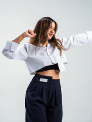 Cleo White Cropped Shirt