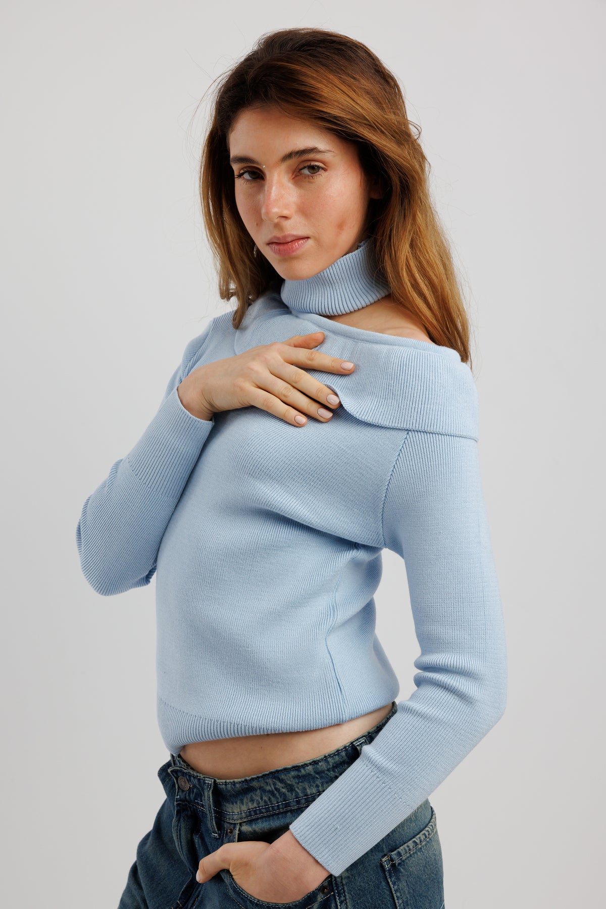 Off-The Shoulder Top With Neck