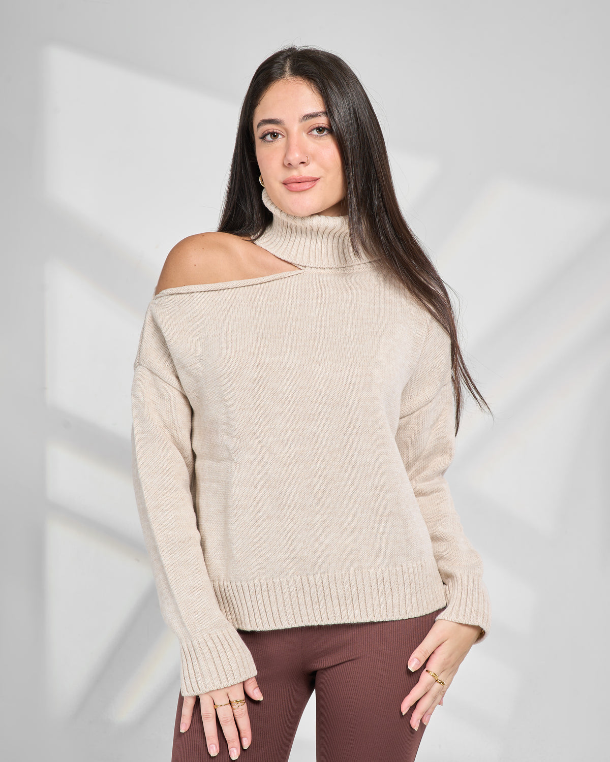 High Neck Knit Pullover