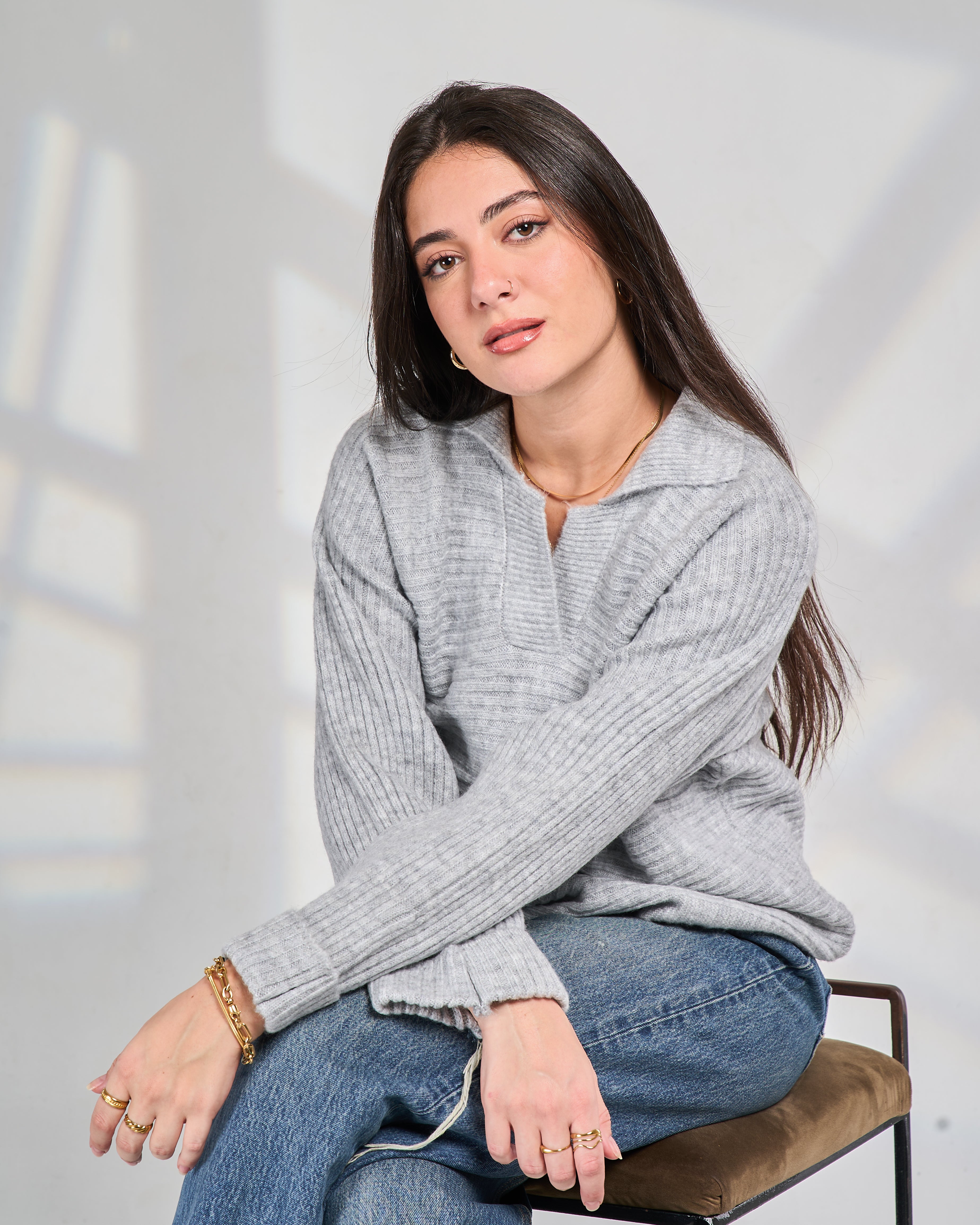 Classic V-Neck Knit Pullover