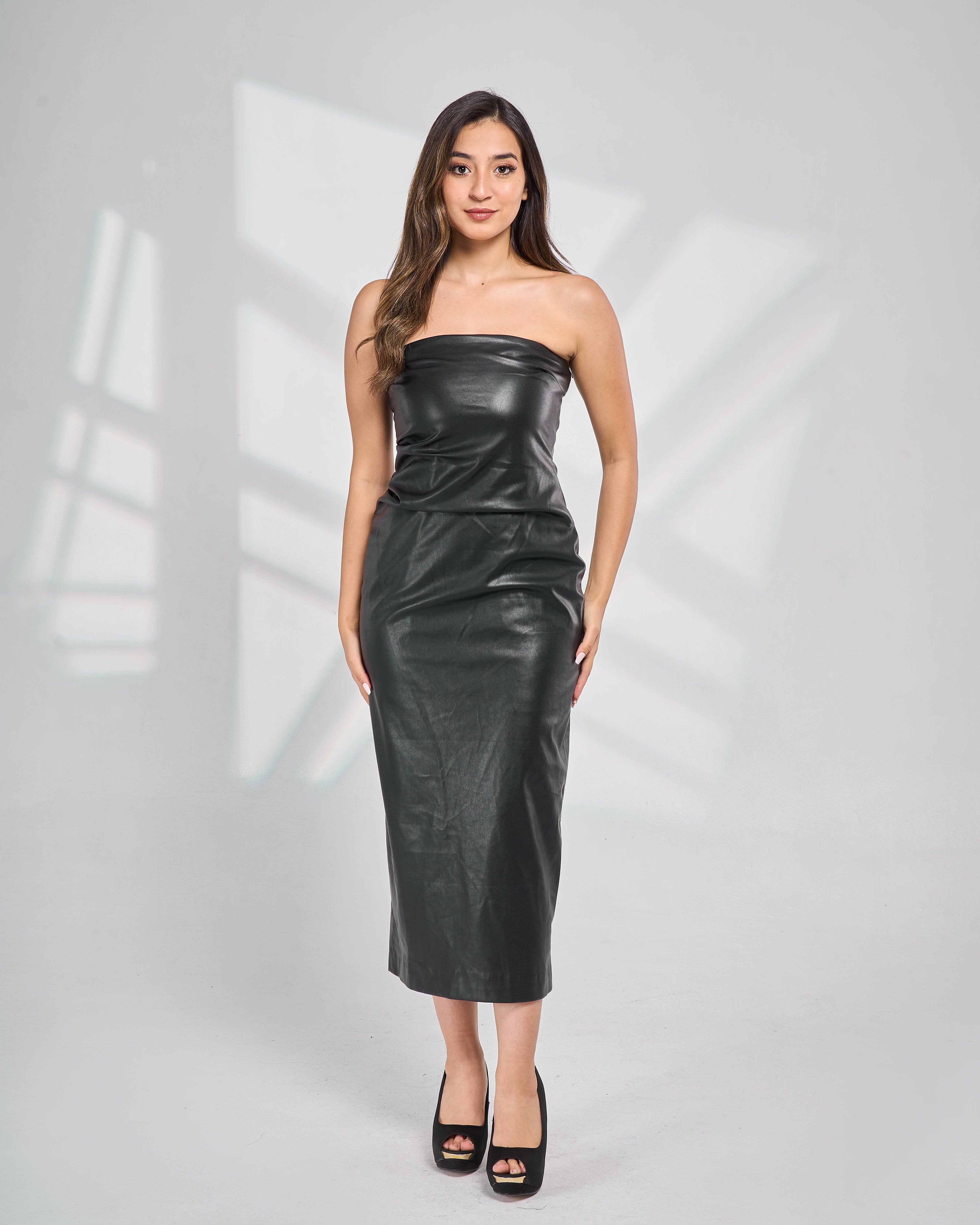 Leather Strapless Dress