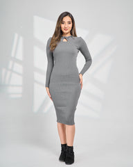 Slim Fit Triangle Neck Dress