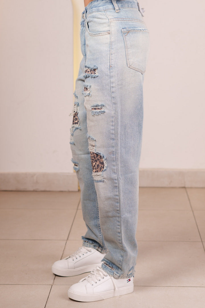 Street Style Leopard Jeans