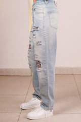 Street Style Leopard Jeans