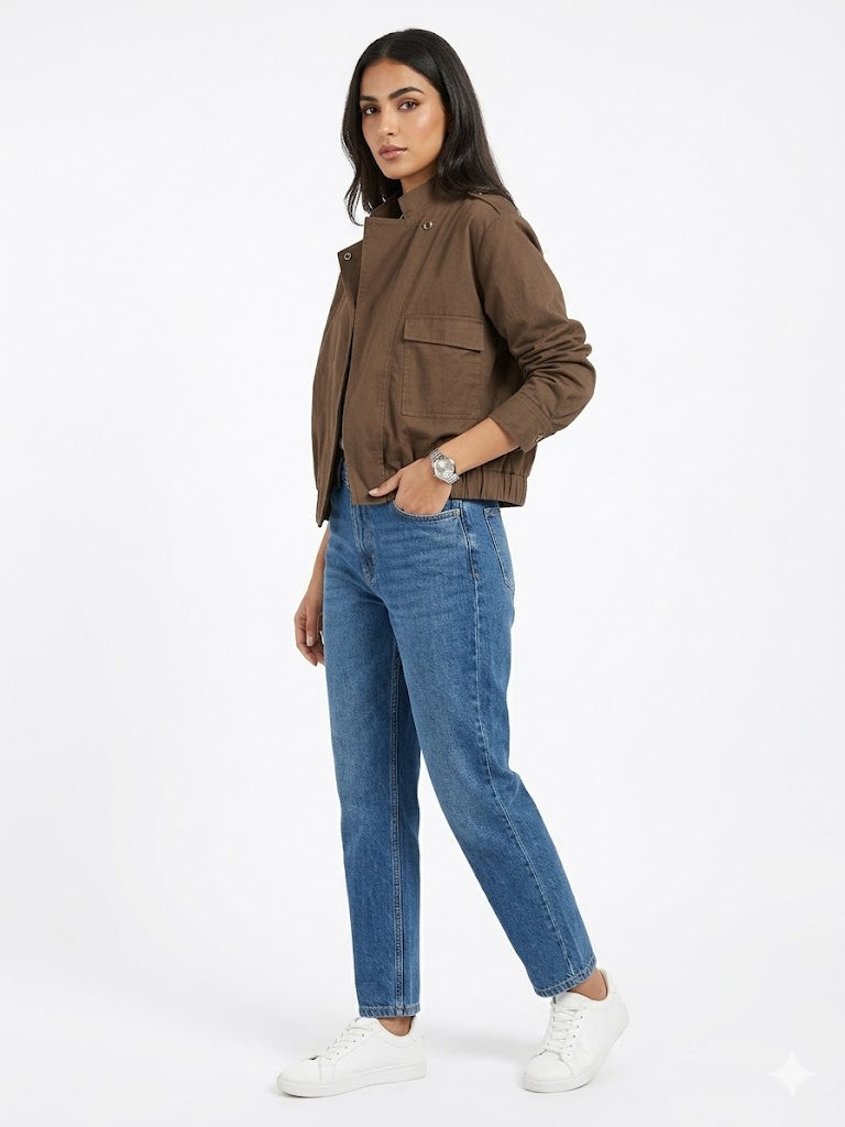 Mocha Crop Jacket