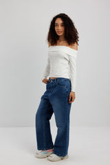 Off-Shoulder Ribbed Top