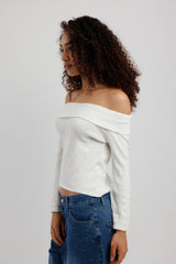 Off-Shoulder Ribbed Top