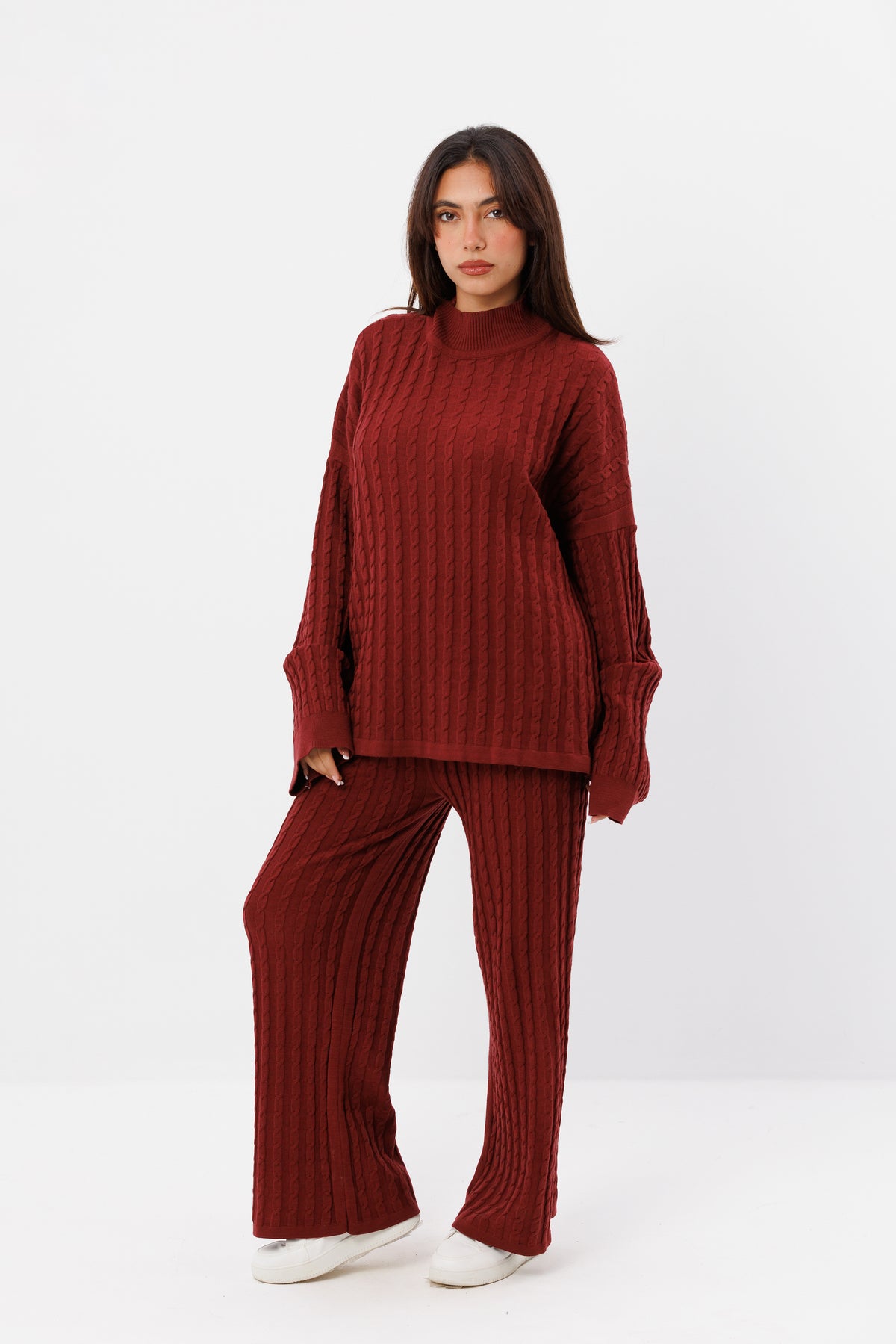 Ribbed Knitted Loung Wear Set